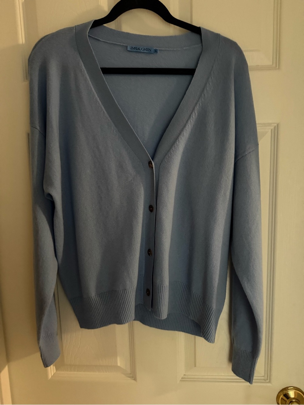 J. McLaughlin Light Blue V-Neck Button Cardigan